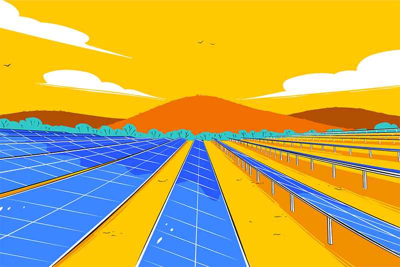 Drawing of solar panels