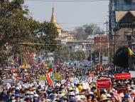 manifestation au Myanmar
