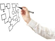 Main dessinant un organigramme