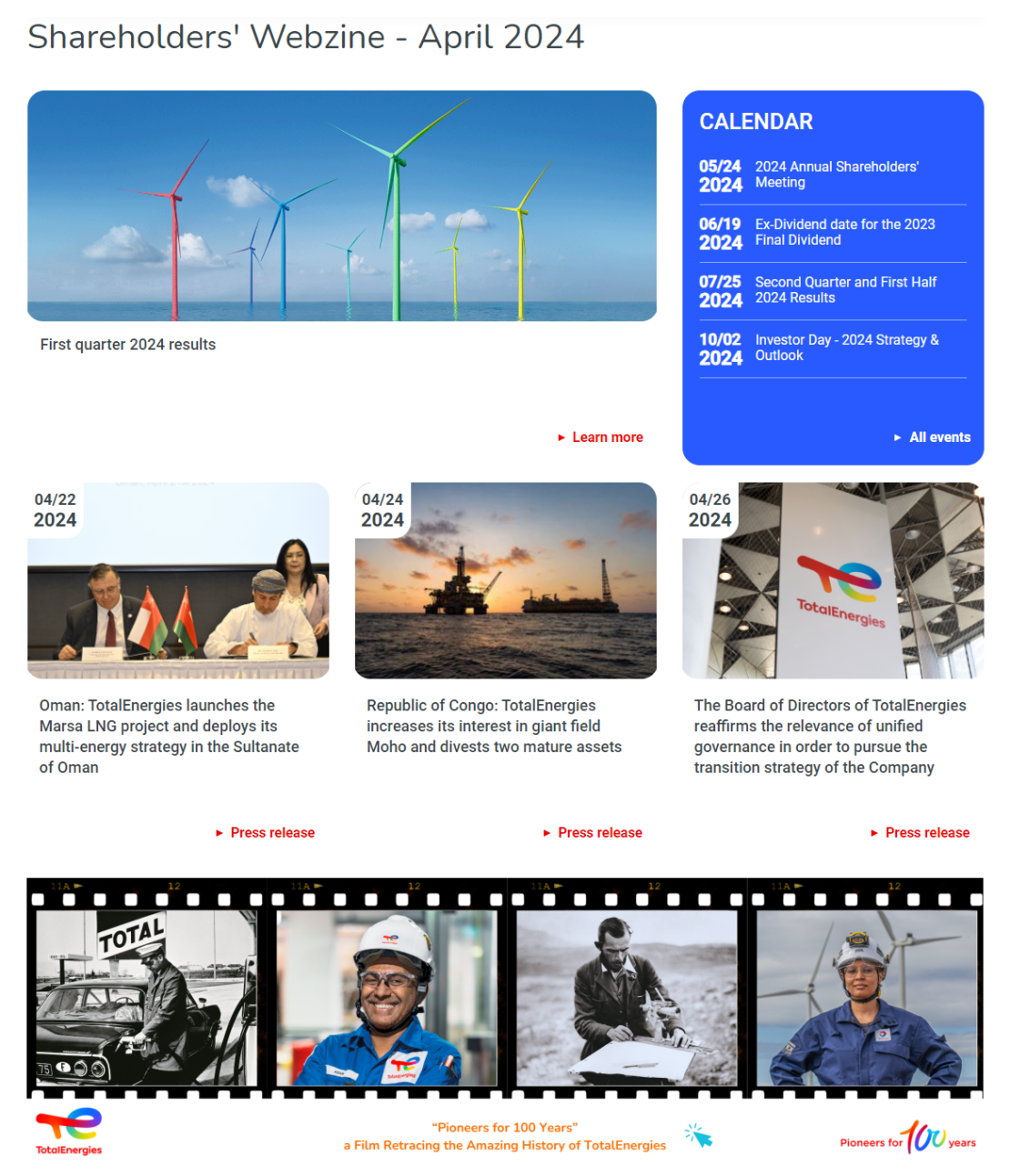 Shareholders' Webzine - March 2024 - Access the webzine