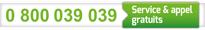 Numéro vert : 0 800 039 039 - Services & appel gratuits